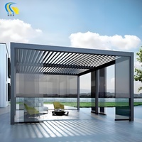 Pergola de jardin extérieure moderne de luxe à lamelles intelligentes en aluminium, type électrique 220V, finition poudrée, vente directe usine