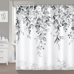 Rideau <span class=keywords><strong>de</strong></span> douche en polyester imperméable motif feuilles d'eucalyptus marron aquarelle, décoration <span class=keywords><strong>de</strong></span> <span class=keywords><strong>salle</strong></span> <span class=keywords><strong>de</strong></span> <span class=keywords><strong>bain</strong></span> automne, 72x72 pouces - Product Image 1