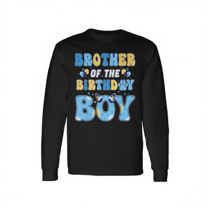 T-shirt à manches longues pour le frère du gamin d'honneur, thème chien bleu, tenue de fête - Product Image 2