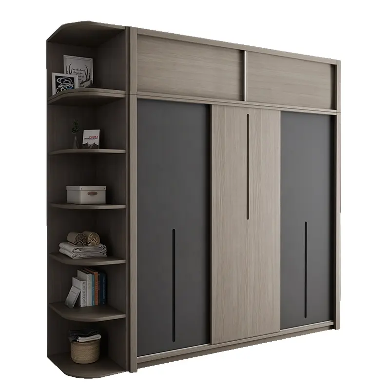 Customized Clothes Modern Design Bedroom Furniture Closet Sliding Door Clothes Wooden Wardrobe Cabinet