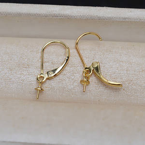 Support vide semi-fini en argent S925, style simple, pour boucles d'oreilles à perles de 6-8 mm, accessoires DIY pour femmes - Product Image 4