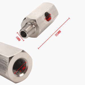 Black Works Racing Hydraulic Pressure Sensor Connector 50mm Stainless Steel Turbocharger <b>Adapter</b> For Automotive Use - Product Image 1