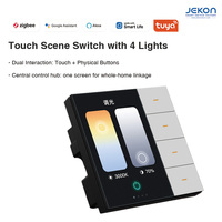 Interruptor de Escenas Táctil Inteligente Tuya con Botones Físicos, Control Central para Luces, Cortinas y Escenas
