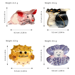 กิ๊บติดผมดีไซน์ใหม่ 2026 น่ารัก ลายเรขาคณิต แฟชั่น ใช้ได้ทุกวัน สวยหรู สำหรับสาวๆ ผู้หญิง  ทำจากอะซิเตท - Product Image 5