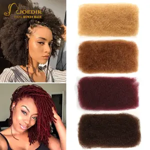 Joedir Hair Indian Afro Kinky Bulk Hair 100% Human Hair For DreadLocks Crochet Braiding