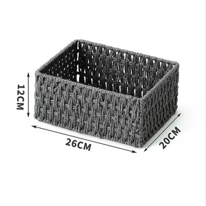 Desktop Clutter Sorting and Storage <strong>Rattan</strong> Woven Key Remote Control Woven Frame Snack Storage Basket - Product Image 6