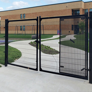 3D Fence Gate Welded Wire Mesh Fence/3D Embossed Fence Panels/Segment Panel Wire Mesh Fencing Trellis V Beam Garden Fence Gate