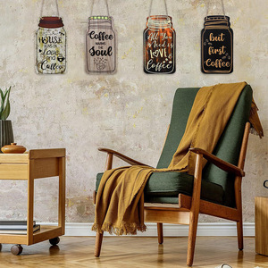 Plaque décorative en bois rétro style campagnard américain, avec lettres, pour café et bar, en copeaux de bois - Product Image 4