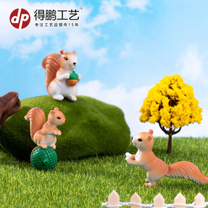 Squirrel <b>Miniature</b> Garden Ornaments PVC Animal Figurines Indoor Outdoor Decoration D1231 - Product Image 3