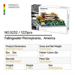 Fallingwater Building <b>Blocks</b> ABS <b>Plastic</b> 1:1 Scale Construction Toy Pennsylvania America Famous Architecture Model Collectible - Product Image 2
