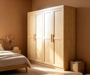 Armario Moderno Escandinavo de Madera Maciza Duradera con Puertas Abatibles, Independiente y Multiusos para Dormitorio - Product Image 5