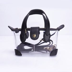 Sac messager portable personnalisé pour femme, étanche avec fermeture éclair, en PVC transparent rose, mini sac fourre-tout, sac à bandoulière tendance pour voyage - Product Image 4