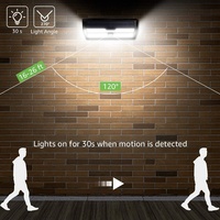 132 lampes solaires d'extérieur à LED avec détecteur de mouvement et 3 modes, étanches IP65, larges lampes murales solaires idéales pour jardin, patio, cour