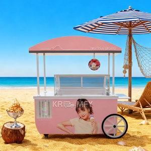 Triciclo de Helados de Fibra de Vidrio con Refrigerador, Carrito de Café para Mercado Callejero y Parque, OEM - Product Image 4