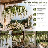 Plante Artificielle de Simulation Végétale 140cm, Glycine Blanche en Soie Réaliste, Étanche et Écologique, Décoration Florale pour Plafond