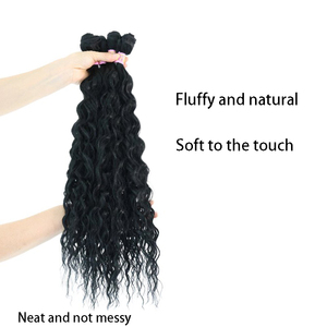 Wig rambut sintetis klasik bundar bulu halus wig rambut sintetis wig sintetis serat tahan panas alami - Product Image 4