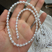 Perles de riz Aurora 5 mm, perles d'eau douce de forme libre, perles semi-finies pour collier de pull DIY, un fil d'environ 39 cm de long