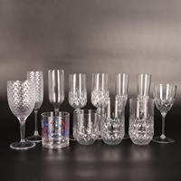 Verres à vin en plastique incassables, verres à cocktail détachables, verres à vin personnalisables en couleur, 220 ml, flûtes à champagne réutilisables effet diamant