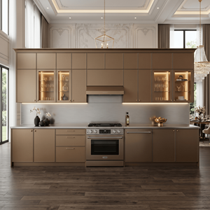 <span class=keywords><strong>Meuble</strong></span> de <span class=keywords><strong>cuisine</strong></span> moderne en acier inoxydable SS304, étanche, de forme linéaire, respectueux de l'environnement, pour zone de préparation des repas - Product Image 1