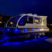 Maison flottante en aluminium homologuée CE, entièrement soudée, remorquable, type ponton, pour la pêche, les lacs, les rivières, les loisirs côtiers