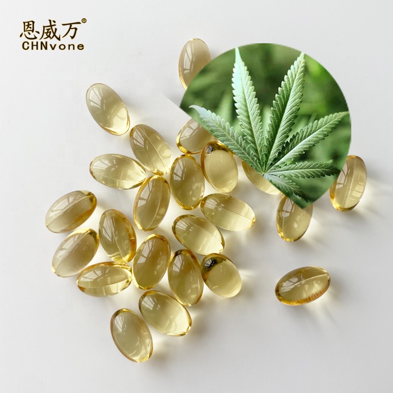 Лидер продаж, OEM натуральный органический экстракт семян конопли, мягкие капсулы для облегчения боли, беспокойства и улучшения здоровья мозга