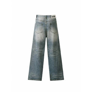 Celana <span class=keywords><strong>Jeans</strong></span> Retro Amerika untuk Wanita di Musim Gugur, Model Baru untuk Wanita Bertubuh Gemuk, Pinggang Tinggi, Longgar, Ramping, dan Santai dengan Potongan Kaki Lebar - Product Image 4