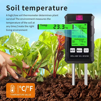 Analizador de Suelo Portátil de Bajo Precio, 6 en 1, para Medir la Temperatura y Humedad del Suelo, para Invernaderos, Jardines y Agricultura