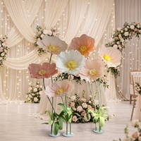 Fleurs géantes autoportantes pour vitrine, décoration de magasin, fleurs géantes artificielles en papier pour décoration de mariage