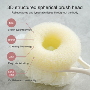 แปรงอาบน้ำรูปไข่สำหรับเด็ก 2-in-1 แปรงขัดหลังพร้อมวัสดุ PE และฟังก์ชั่นขัดโคลน - Product Image 4