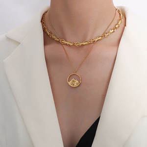 Cadena <span class=keywords><strong>de</strong></span> acero inoxidable chapada en oro <span class=keywords><strong>de</strong></span> 18k, cadena envuelta en escamas <span class=keywords><strong>de</strong></span> <span class=keywords><strong>serpiente</strong></span>, collar y pulsera, conjuntos <span class=keywords><strong>de</strong></span> joyería - Product Image 2