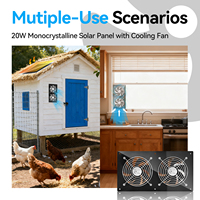 Système d'énergie solaire étanche personnalisable en gros CE DC 2 1 Ventilateur d'évacuation 20W Panneau solaire Fenêtre de poulailler Moteur en plastique