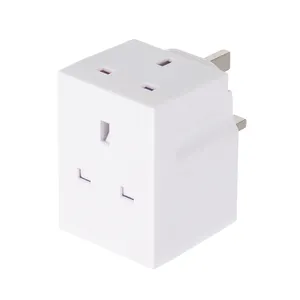 Adaptador de tomada dupla 2 vias, adaptador de tomada 250v 13 amp