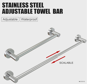 Barre <span class=keywords><strong>porte</strong></span>-serviettes réglable, en acier inoxydable 304, 11,8-22,6 pouces, <span class=keywords><strong>porte</strong></span>-serviettes <span class=keywords><strong>mural</strong></span>, résistant à la rouille et durable, <span class=keywords><strong>porte</strong></span>-serviettes de salle de bain - Product Image 2