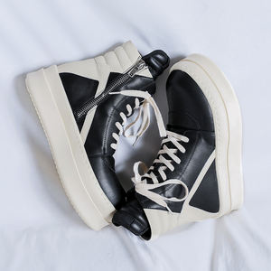 Nuove scarpe <span class=keywords><strong>alte</strong></span> da <span class=keywords><strong>uomo</strong></span> di grandi dimensioni 48 <span class=keywords><strong>nere</strong></span> bianche rovesciate a triangolo stringate alla moda stile da passeggio Sneaker da <span class=keywords><strong>uomo</strong></span> - Product Image 5