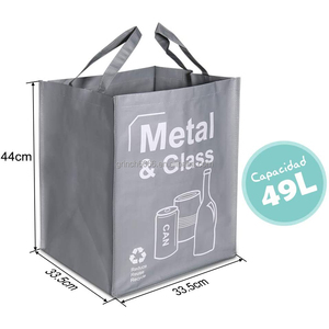 Sacs poubelle pliables avec poignées, capacité 40l, pour le papier, le <span class=keywords><strong>verre</strong></span> et le plastique, lot de 3 sacs - Product Image 3