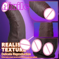 Dildo realista de 9.8 pulgadas, grande, negro, grueso y ancho, para juego manos libres, estimulación del punto G, dildo BBC, juguetes sexuales anales para mujeres y hombres.