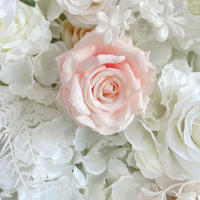 Mur de fleurs artificielles NINI moderne et écologique, rose et orchidée, toile de fond florale en soie blanche et rose pour la décoration de mariage et de fête