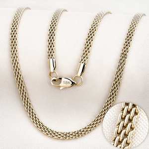 Collares de Cadenas de Moda de Acero Inoxidable con Malla Tejida Bañados en Oro de 14K y 18K, Joyería para Mujer de 5mm, Hipoalergénicos e Impermeables - Product Image 1
