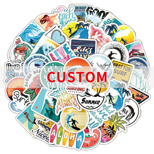 Custom Waterproof Sports Cartoon Summer Beach <strong>Surf</strong> Time Decorative <strong>Sticker</strong> - Product Image 1