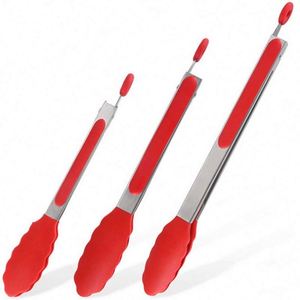 <b>Kitchen</b> <b>Gadgets</b> Heat Resistant BBQ Tongs Clips 7"/9"/12" Premium Locking Cooking Tongs with Silicone Tips Food Tongs - Product Image 1