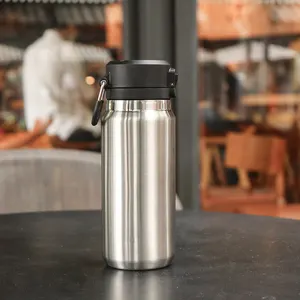 Cayi 2023 New Products 14OZ Stainless Steel Water Bottle Double Wall Insulated Sports Bottle With 1 Touch Lid