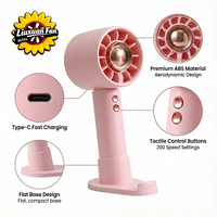 Ventilateur portable sans pales LX8868 pour camping et maison, réglage 100 niveaux, rechargeable USB (1200 mAh), faible bruit, extérieur