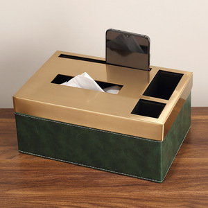 Luxury Tissue <b>Box</b> Metal Alloy Multi Purpose Home Storage Tray Coffee Table Organizer - Product Image 1