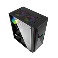 KINPOWER Vente en gros Boîtier pour PC de jeu MATX USB3.0 Boîtier pour PC de jeu avec panneau latéral en verre trempé et lumière RVB