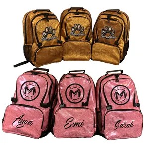 2024 New Wholesale Glitter Rucksack Sparkle Cheerleading Rucksack für Cheerleader No MOQ