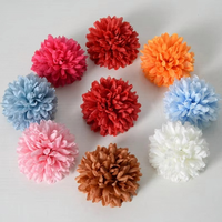 Boule de fleurs artificielles en chrysanthème, chrysanthème tête de ping-pong pour la maison et les mariages, fausses fleurs en soie