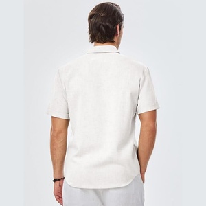 Chemises décontractées pour hommes à manches courtes et col montant, couleur unie, respirantes, imprimées, pour la plage, l'été, avec poche, ODM - Product Image 2