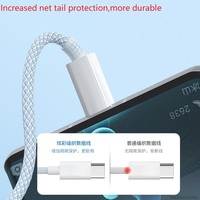 1M Usb a Tipo C Cable 6a 66W Cargador Rápido Trenzado 480Mbps