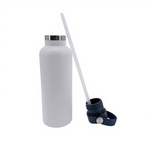 Bouteille d'eau isotherme en acier inoxydable écologique personnalisée avec couvercle à paille rabattable et poignée, idéale pour le sport, la <span class=keywords><strong>gym</strong></span>, les activités de plein air et les voyages - Product Image 2