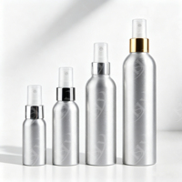 Flacon pulvérisateur vide en aluminium de 30 ml à 250 ml, rechargeable, pour tonique facial, parfum, crème solaire, cosmétiques, avec bouchon transparent